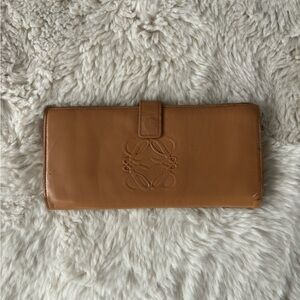 Loewe - Tan Leather Embossed Anagram Long Wallet